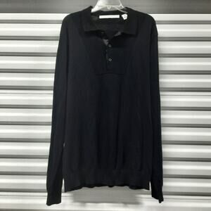 Sean John Men's Sweater Big Tall 2XL Black Pullover Long Sleeve Cotton Logo